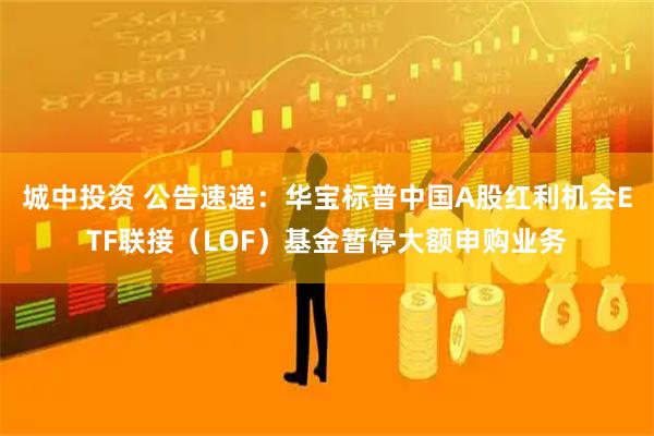 城中投资 公告速递：华宝标普中国A股红利机会ETF联接（LOF）基金暂停大额申购业务